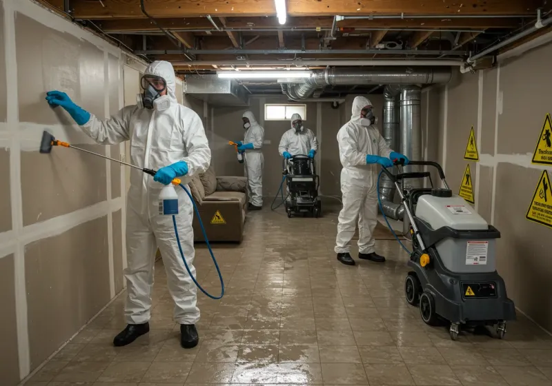 Basement Moisture Removal and Structural Drying process in Honeyville, UT